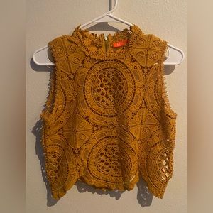 Banjul Crotchet Yellow Sleeveless Top